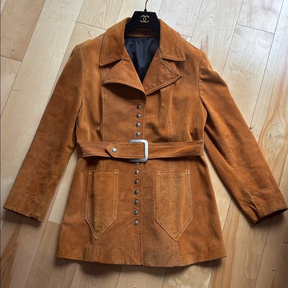 Vintage Jackets & Blazers - Classic Vintage Dark Tan Penny Lane Suede Jacket Coat Gassy Jack Style